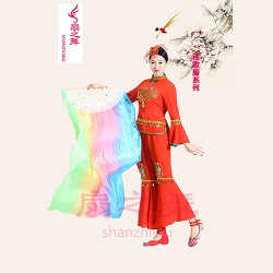 立领中国结红色秧歌服